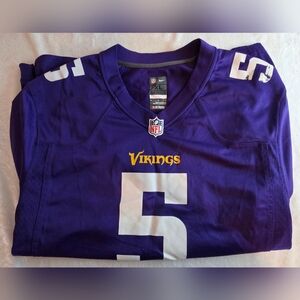 Nike Purple and White Vikings #5 Football Jersey